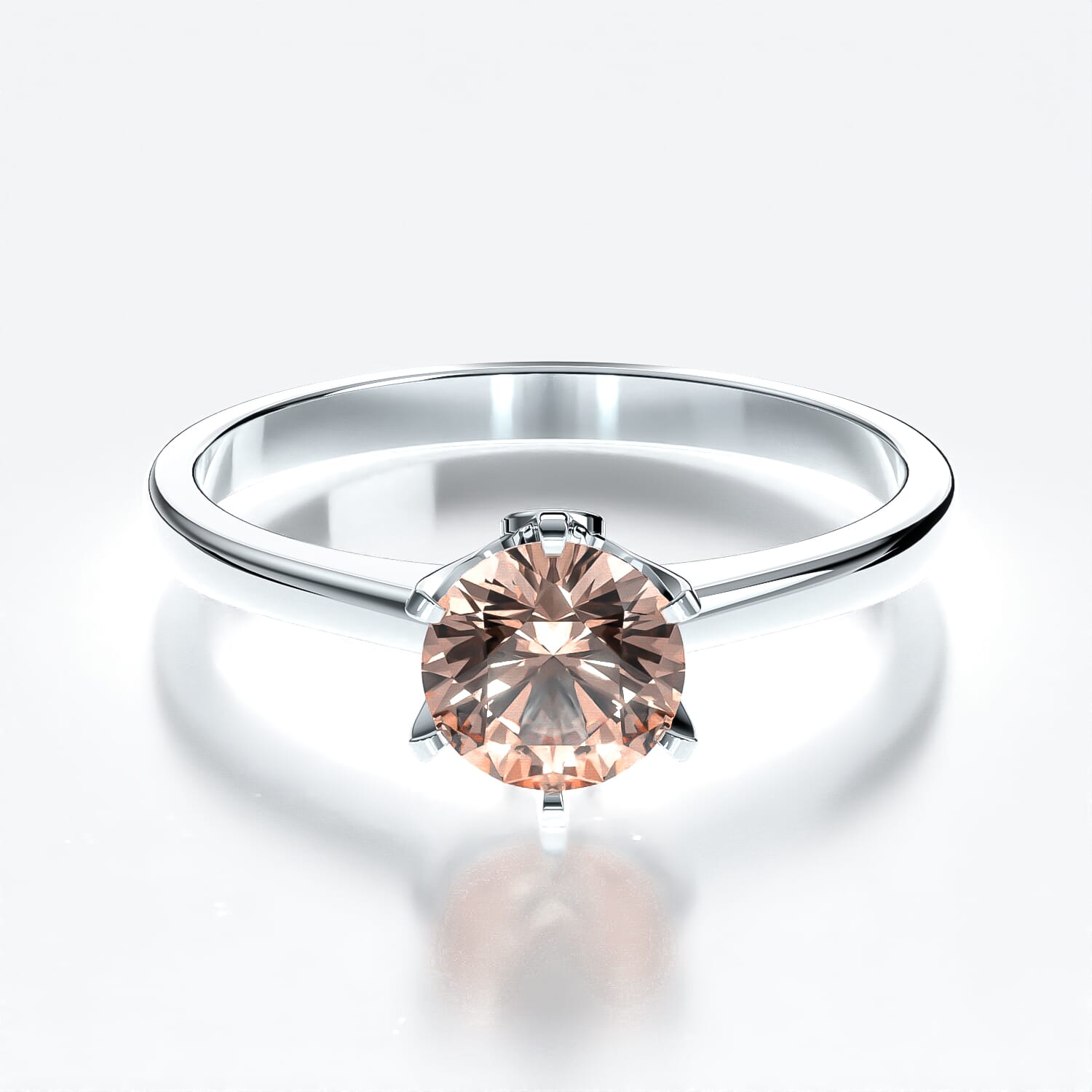 The Journey Collection | Solitaire Engagement Ring: white gold, morganite